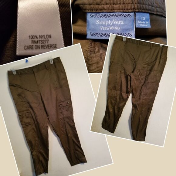 💕Simply Vera,Vera Wang cargo ankle pants S 12 - Picture 3 of 3